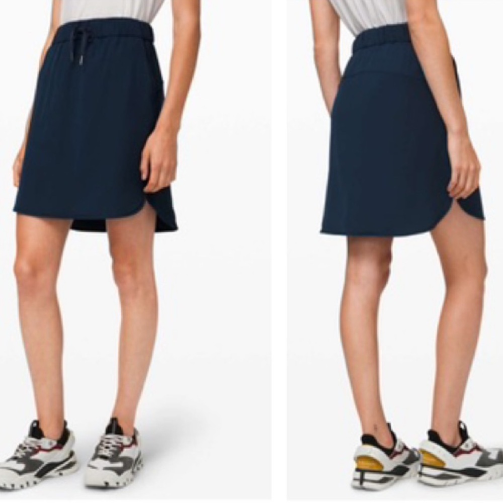 Lululemon On the Fly Skirt Woven High Waist Pockets Drawcord Lightweight Travel